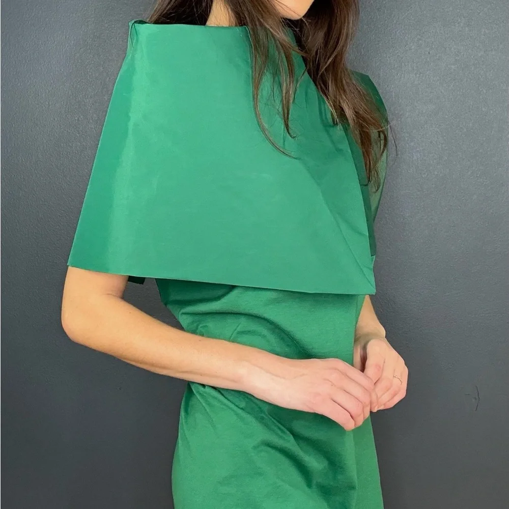 Rick Owens Green Asymmetrical Sheath Cocktail Dress - Picture 8 of 10